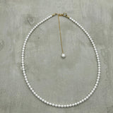 14k Gold Filled - Freshwater Pearl Dainty Necklace - Multi-wears necklace, collar pearl necklace, Pearl Layer, Y necklace