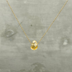 14K Gold filled Minimalist dainty necklace - Citrine