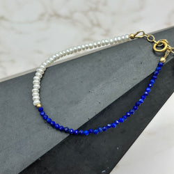 14k Gold filled Freshwater Pearl Bracelets- Dainty Rondelle Pearl, Black Spinel, Lapis lazuli, Malachite, Labradorite, Tourmaline, Garnet, Turquoise, Tiger eye