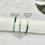 Stretchy dainty bracelets, elastic bracelets - 4.5mm Jade, 3.5-4mm pearl bracelets